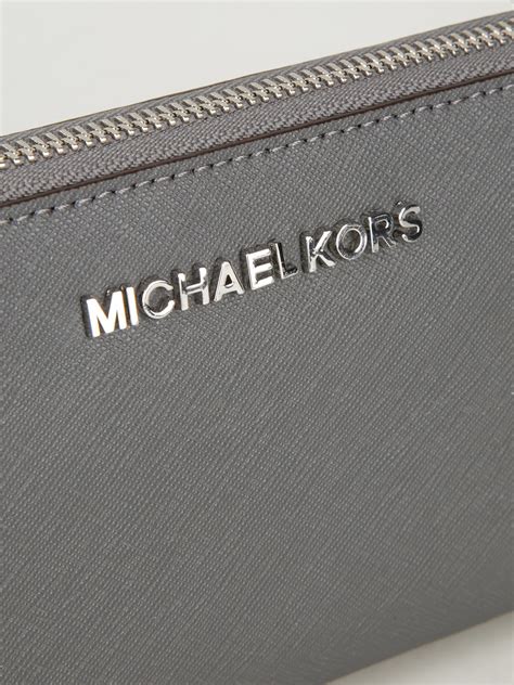 michael kors jet set wallet grey|michael kors wristlet jet set.